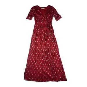 ba&sh Madonna Maxi Wrap Dress Floral Red Size XS | 0